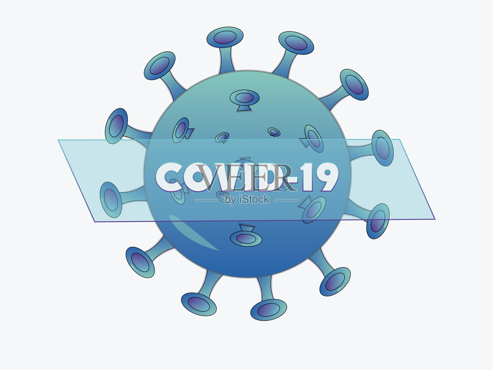 白色背景上的冠状病毒细胞图标向量设计插画图片素材