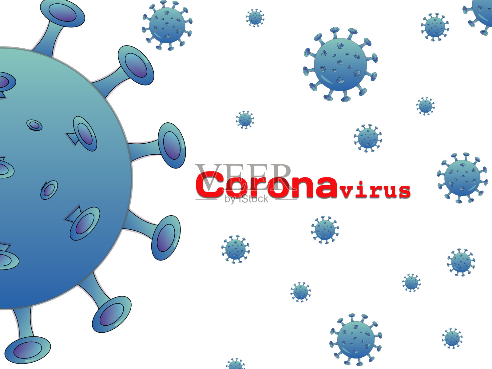 白色背景上的冠状病毒细胞图标向量设计插画图片素材