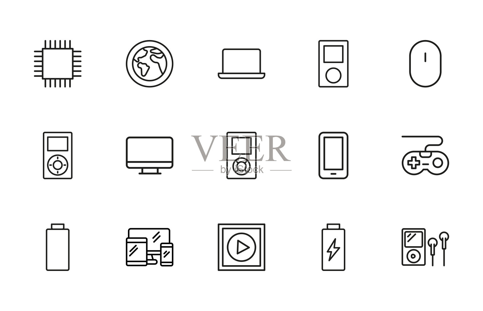 大型电子产品系列图标。图标素材