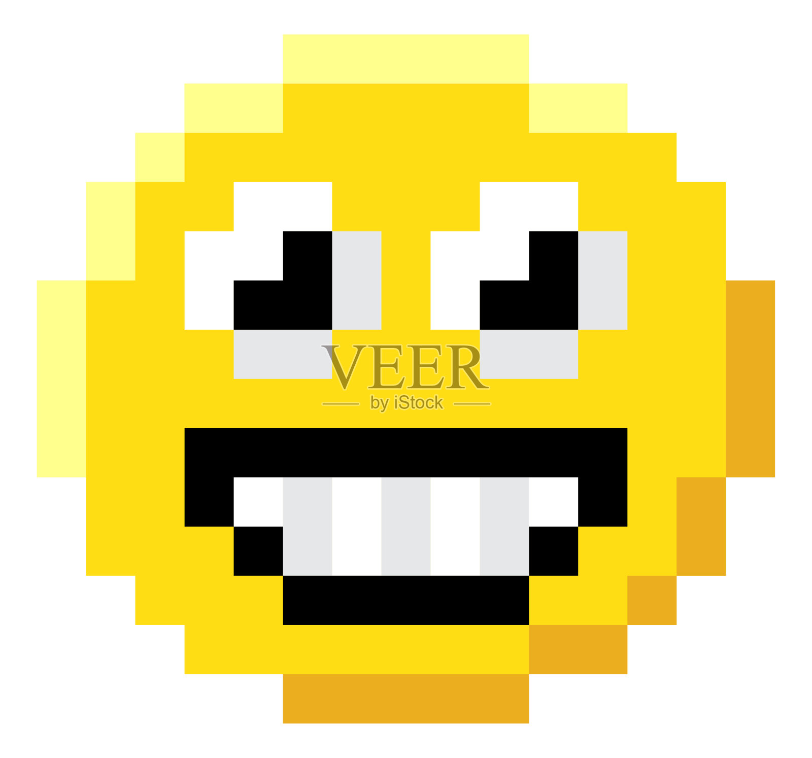 表情脸像素艺术8位电子游戏图标插画图片素材