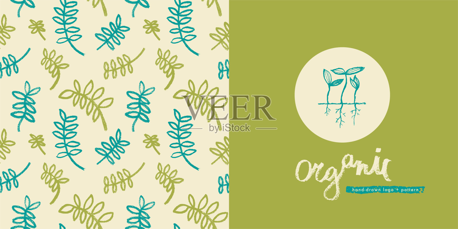 矢量手绘草本模式水培和微型绿色概念。插画图片素材