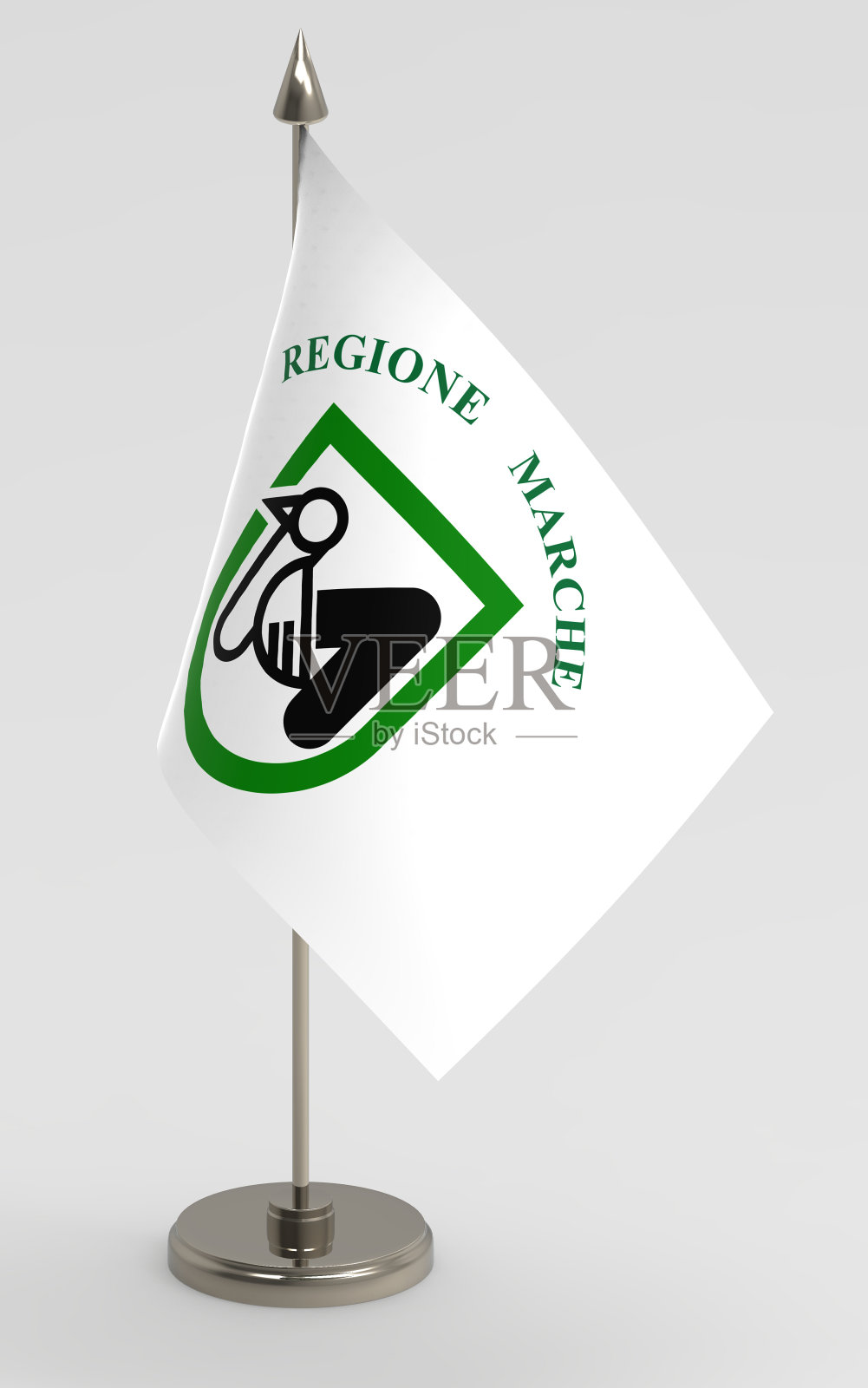 白色背景上的Marche表旗照片摄影图片