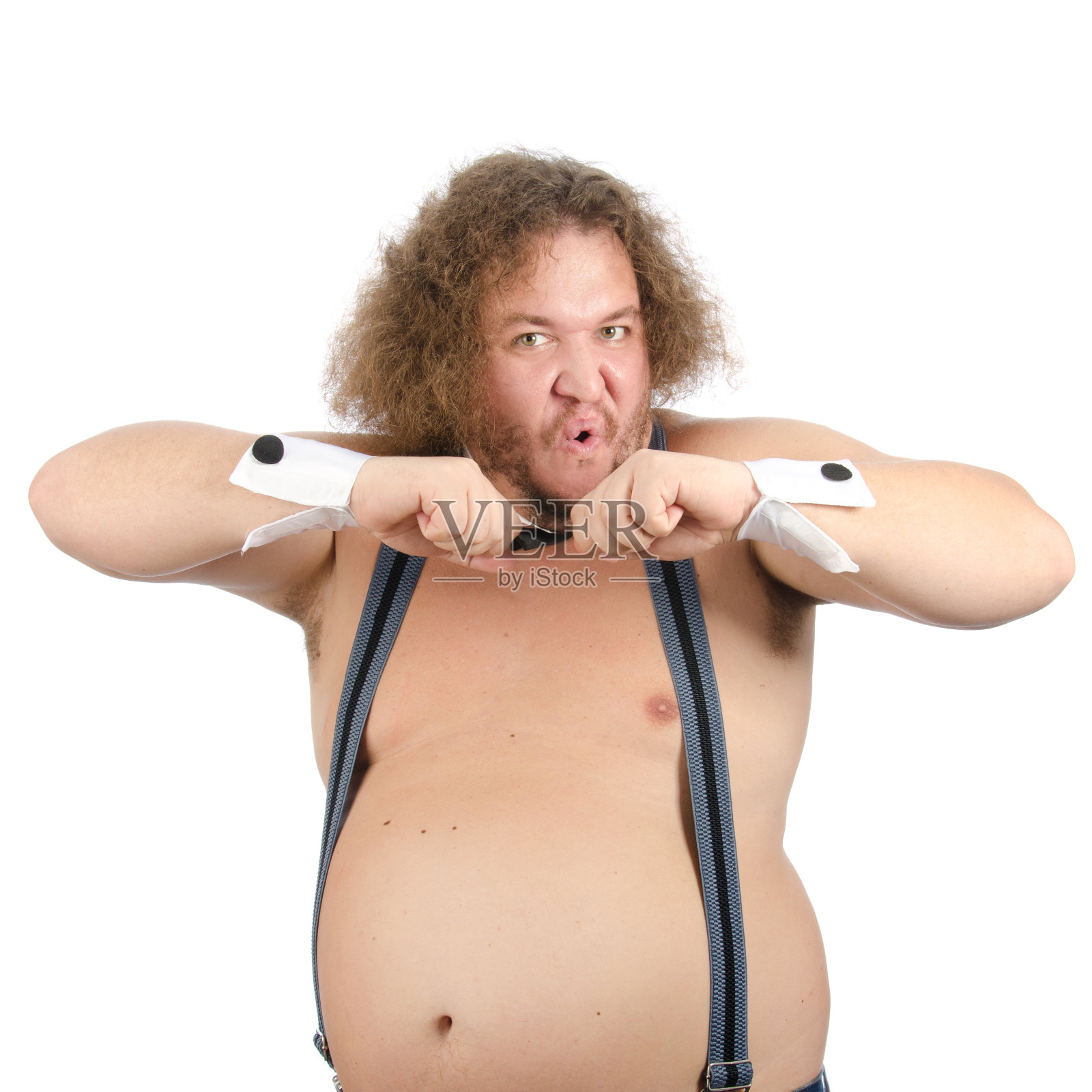 参加聚会的胖男人照片摄影图片