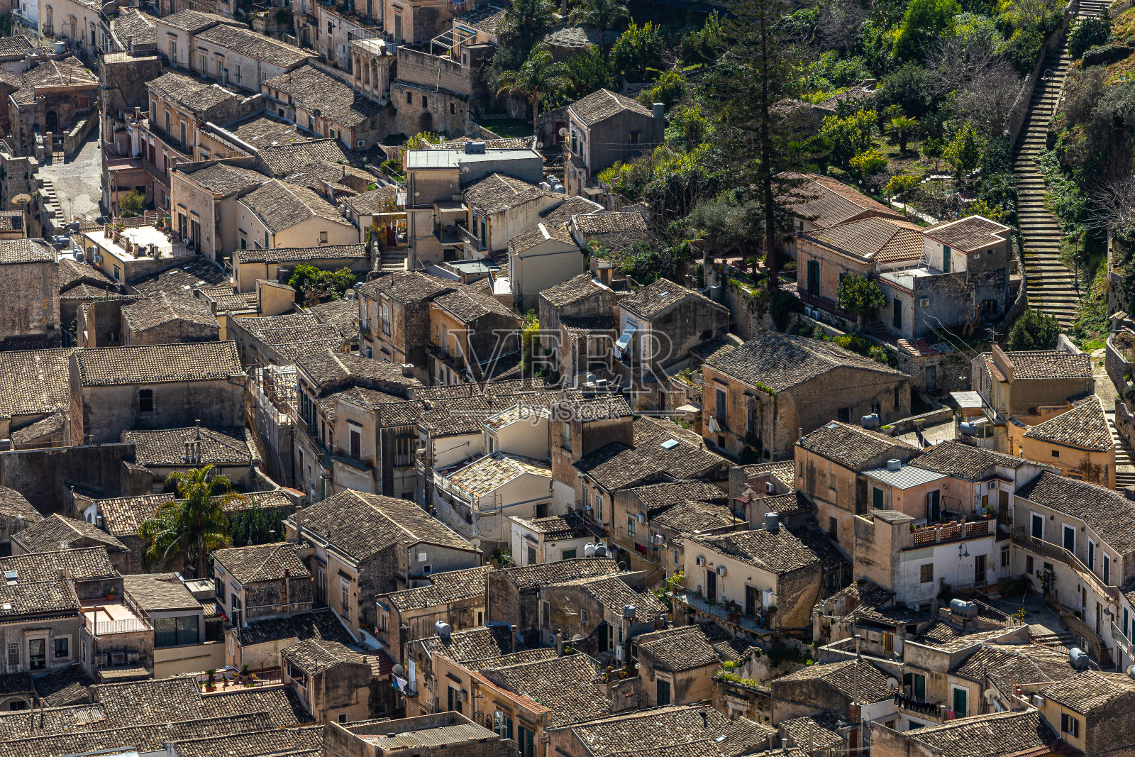 小镇高景照片摄影图片
