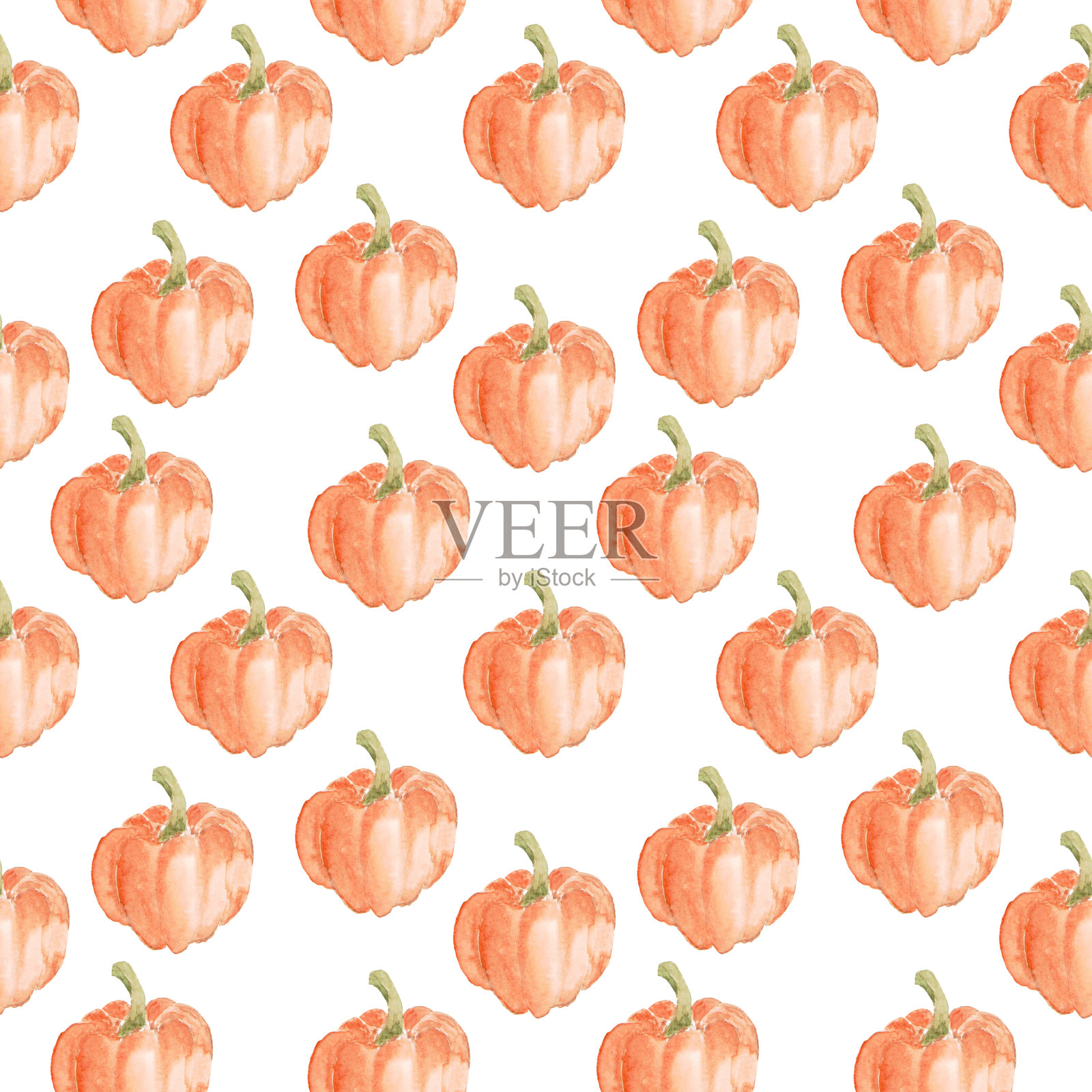 南瓜无缝模式插画图片素材