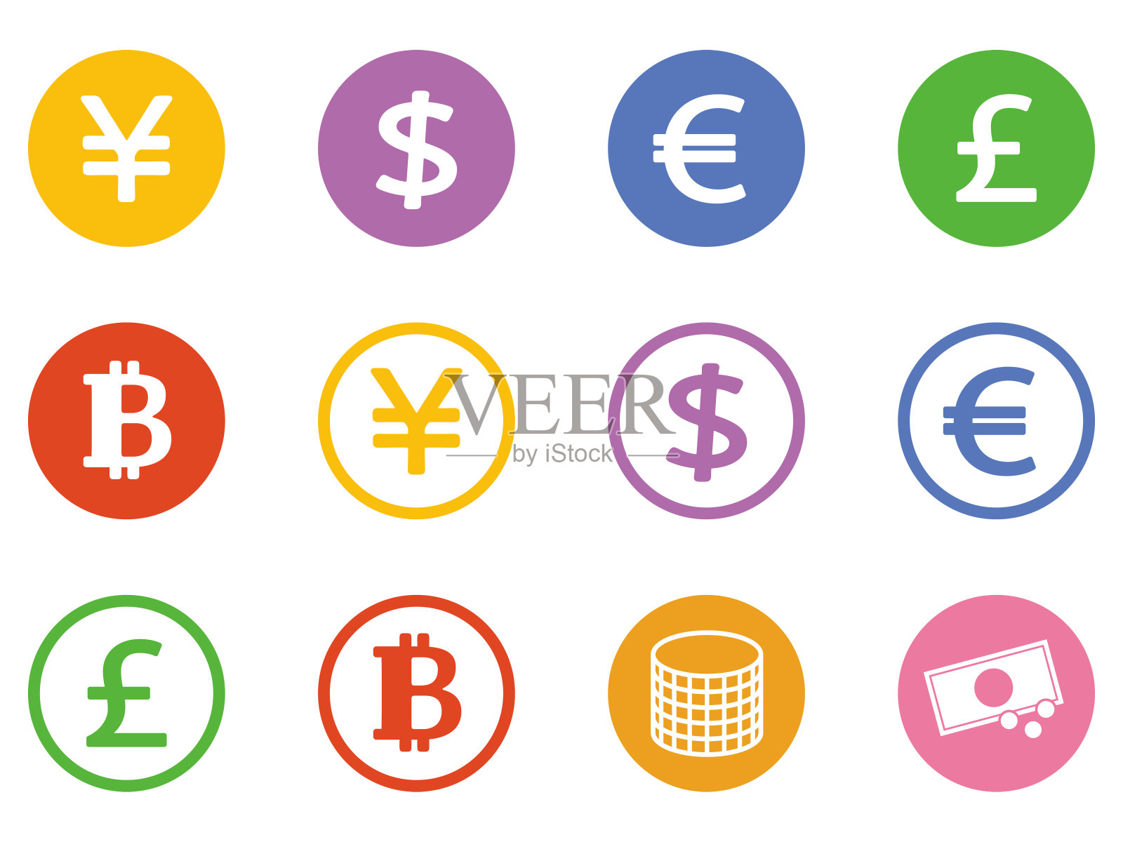 货币图片说明。图标。图标素材