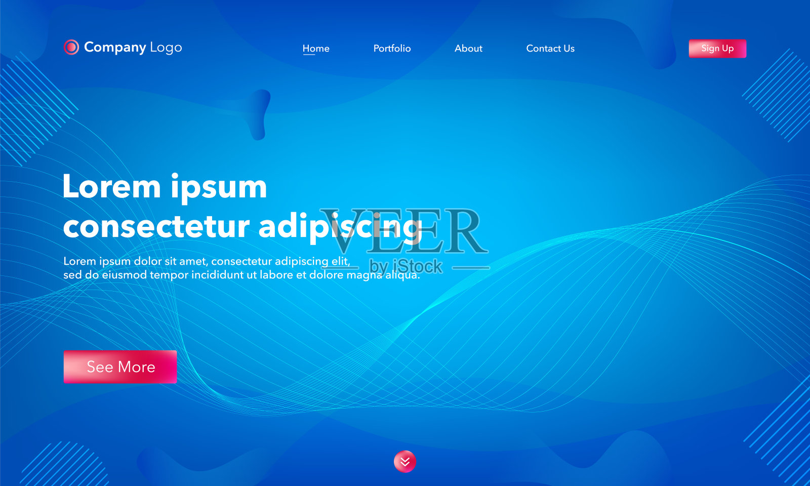 Asbtract背景网站登陆页。网站或应用的模板。现代设计。摘要矢量风格。插画图片素材