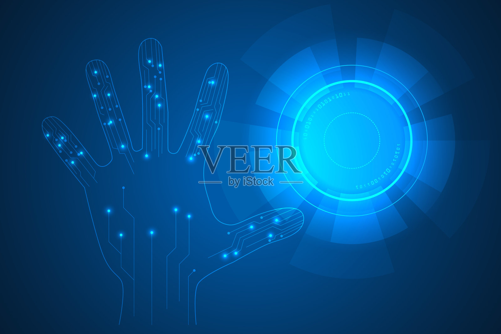 网络安全与网络安全来自网络攻击技术的抽象。插画图片素材