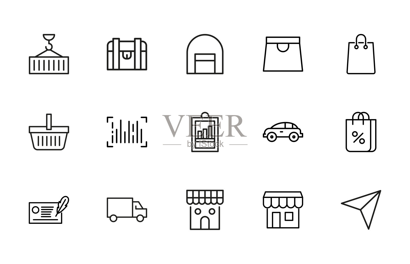 商业的图标集。插画图片素材