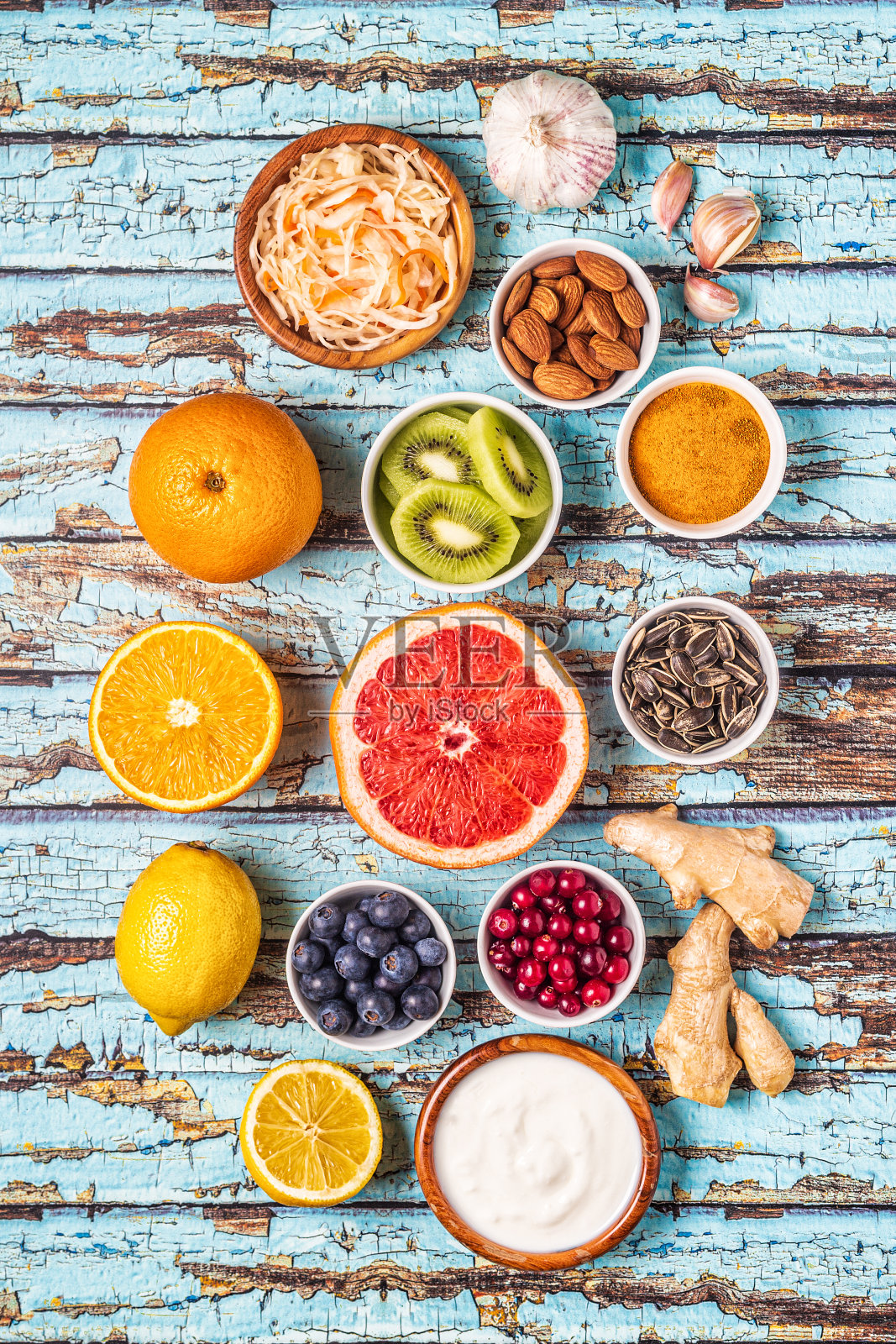 增强免疫力和治疗感冒的超级食物照片摄影图片