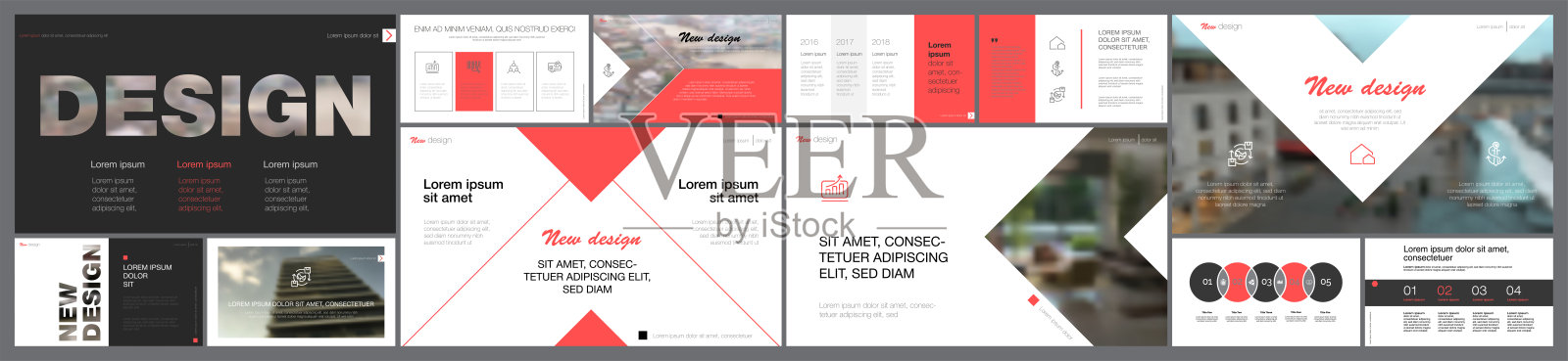 橙色和黑色的物流或管理概念信息图表集插画图片素材