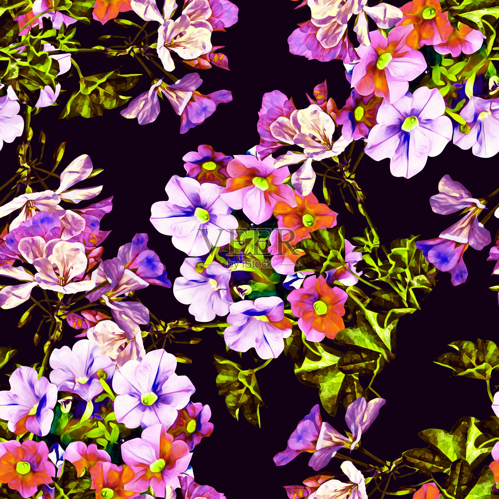 佩妮和赫拉尼亚，无缝图案。插画图片素材