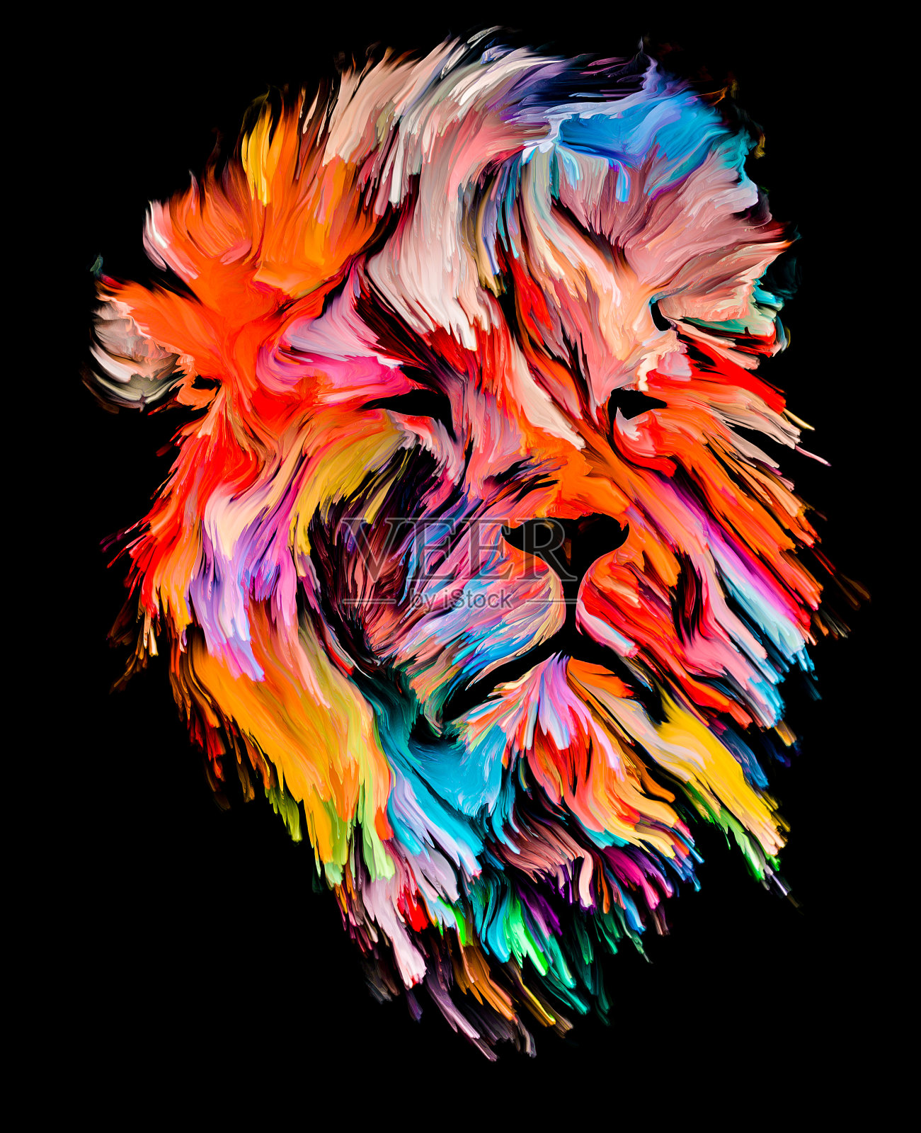 狮子的颜色插画图片素材