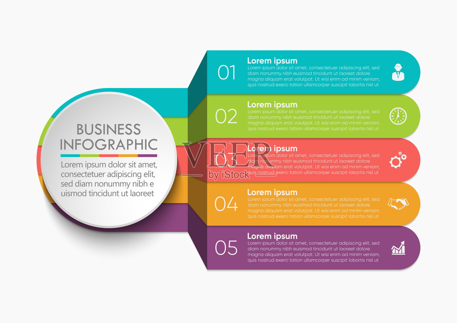 商业圈。时间轴信息图图标设计为抽象的背景模板插画图片素材