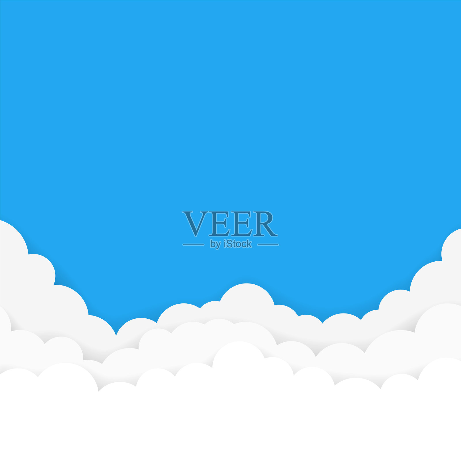 蓝天和白云的背景。矢量插图在平面风格插画图片素材