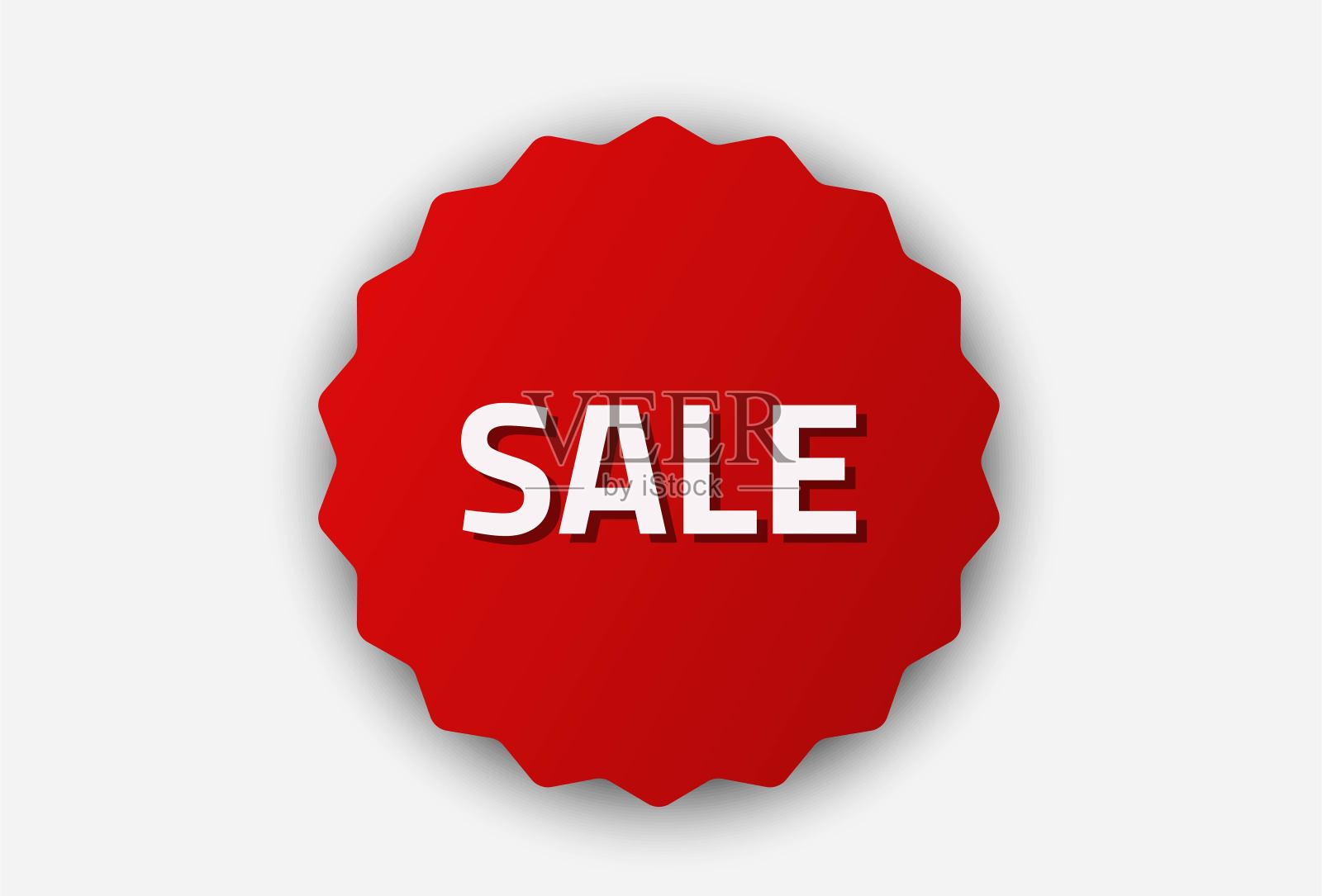 锯齿圆形销售贴纸。广告标签设计设计元素图片