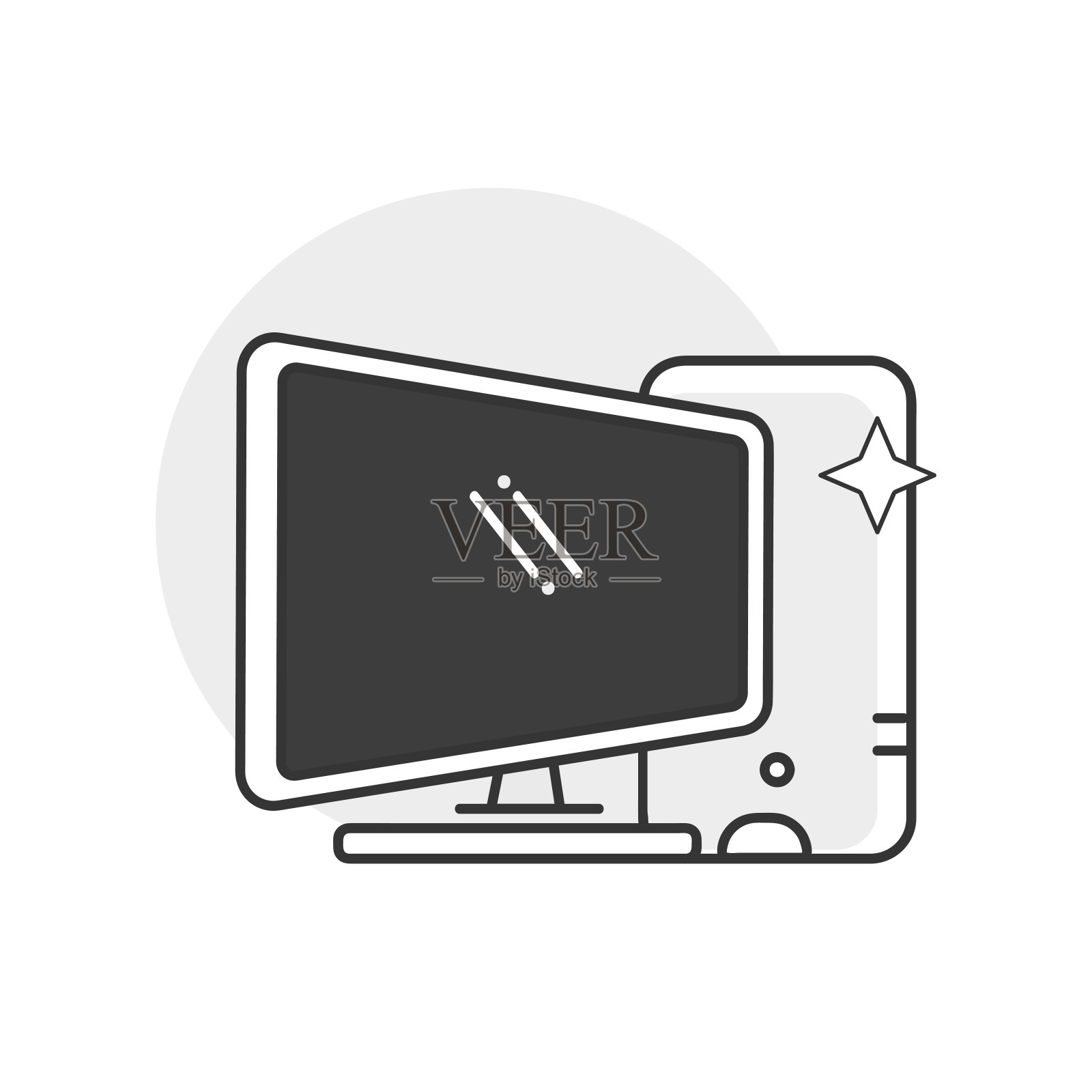 计算机服务标志或图标和标志插画图片素材