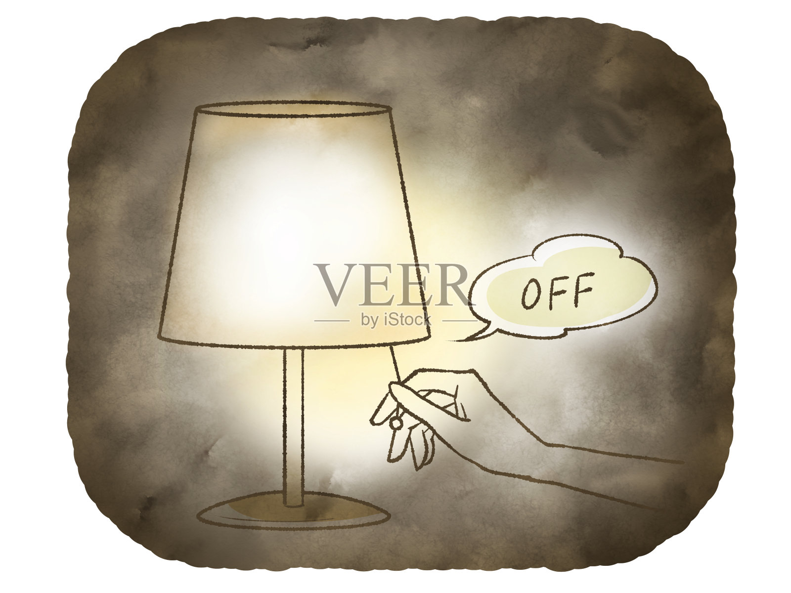 关掉照明装置插画图片素材