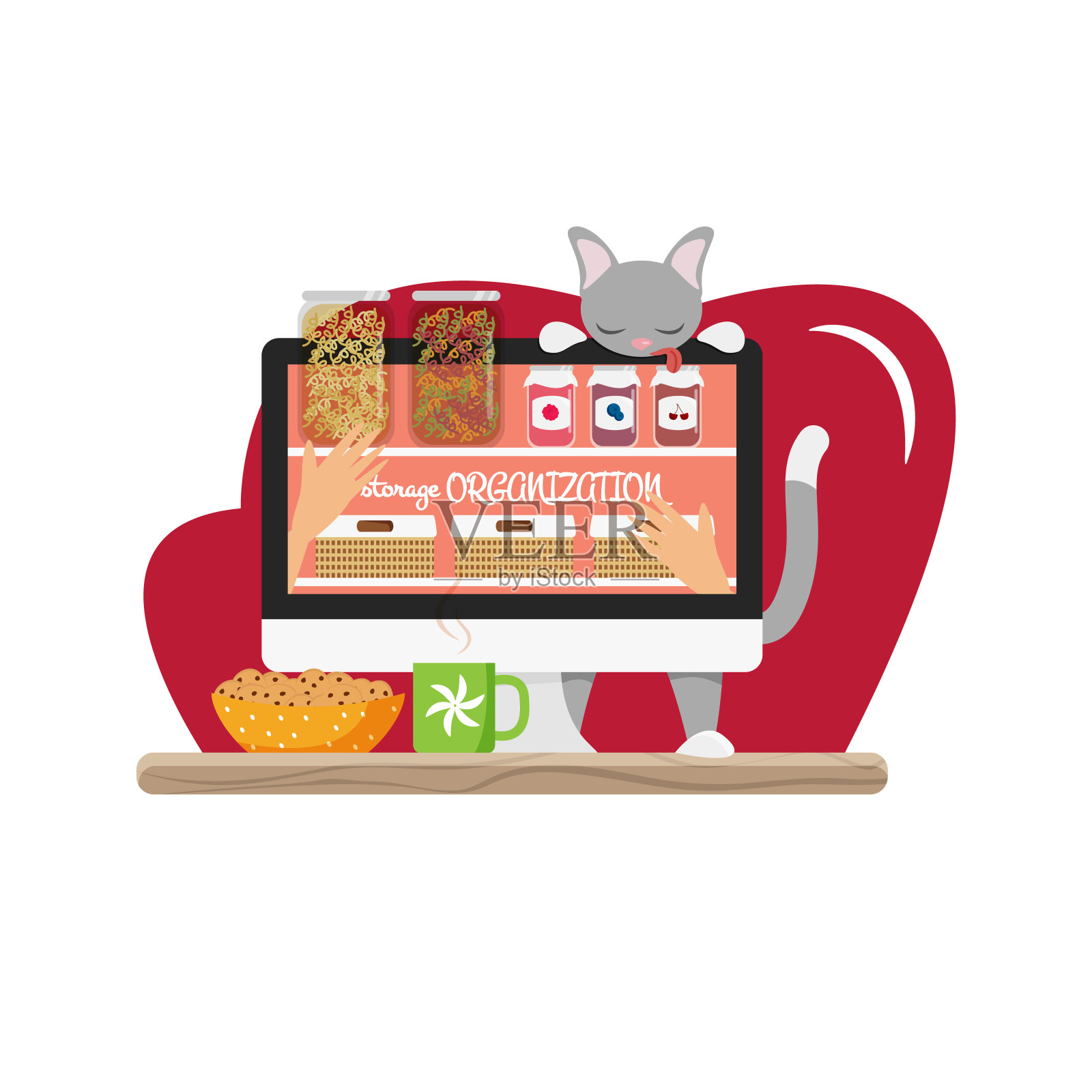 矢量插图的存储组织博客插画图片素材