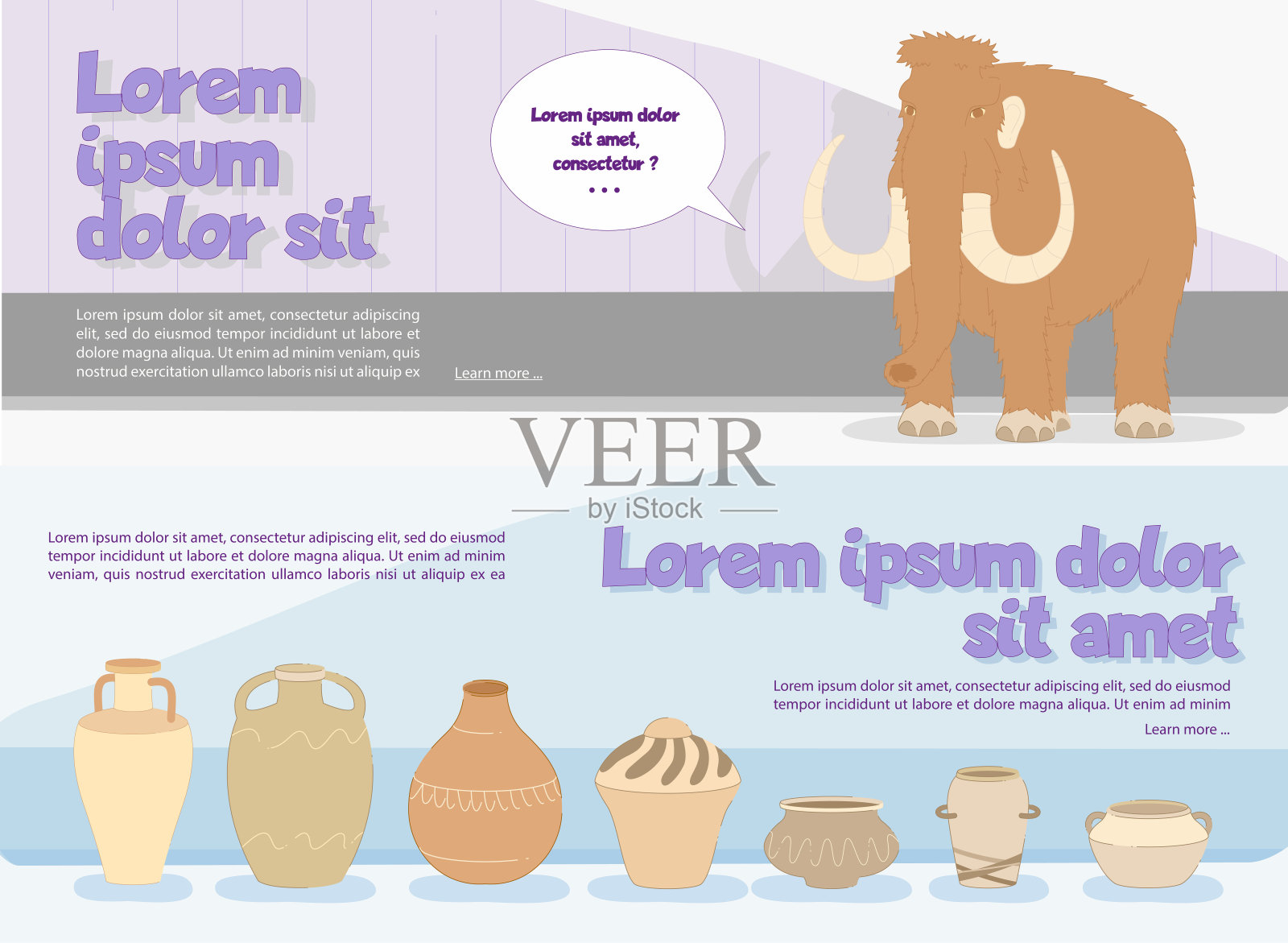 古代历史博物馆广告标题横幅设置插画图片素材