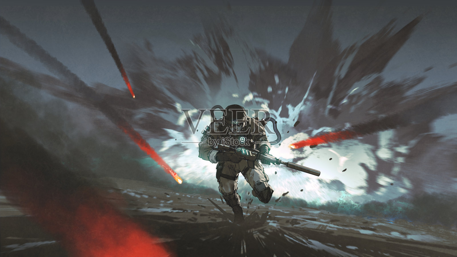 逃离死亡插画图片素材