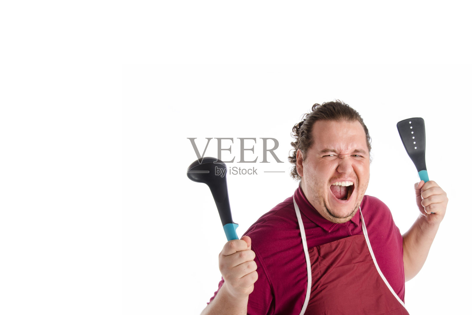 有趣的胖厨师照片摄影图片