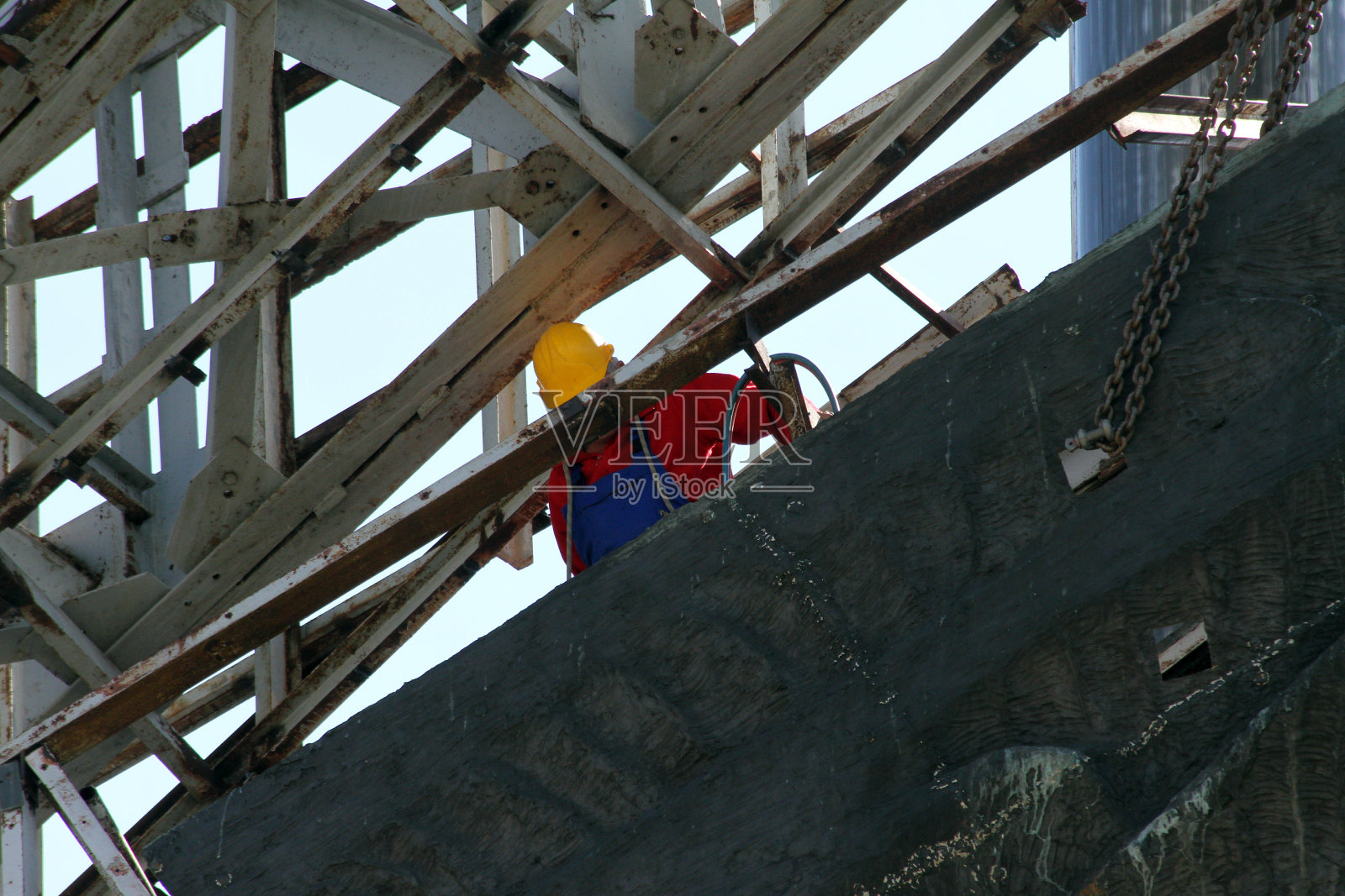 从事繁重的建筑工作。照片摄影图片