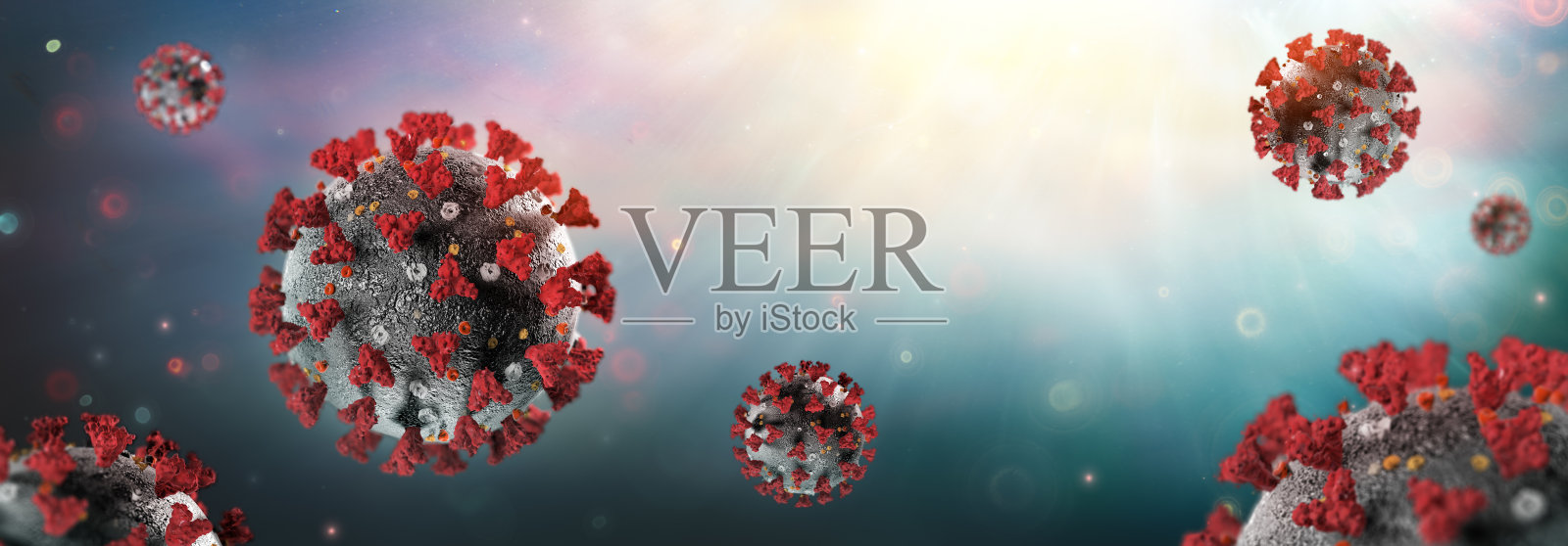 冠状病毒- Covid-19或SARS-CoV-2液体高细节-病毒学概念- 3d渲染照片摄影图片