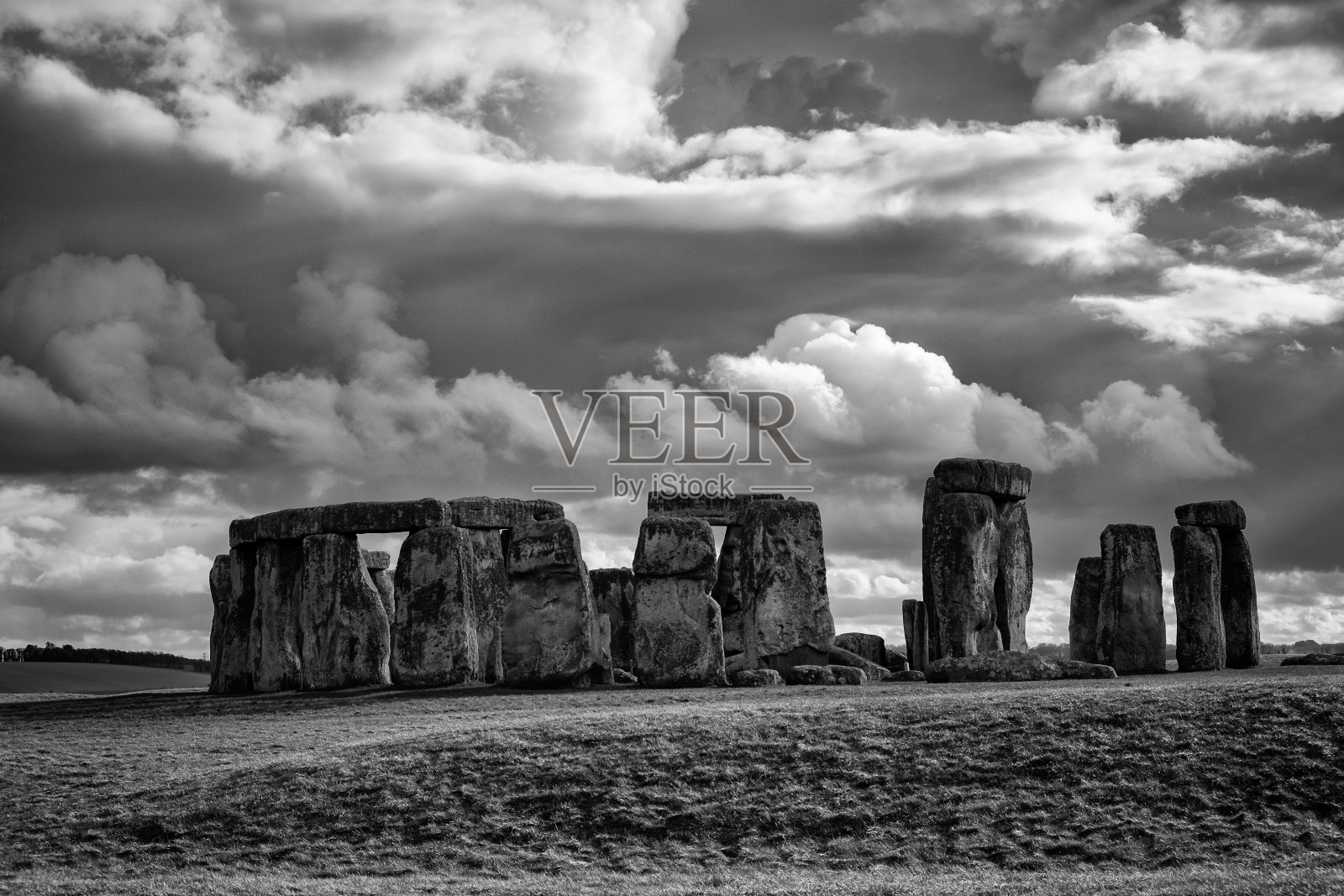 黑白巨石阵照片摄影图片