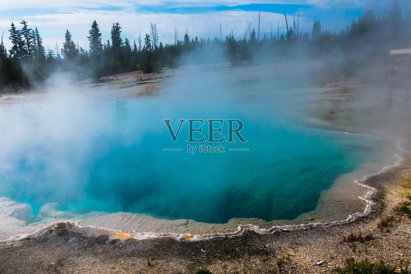 西拇指间歇泉盆地，黄石国家公园照片摄影图片