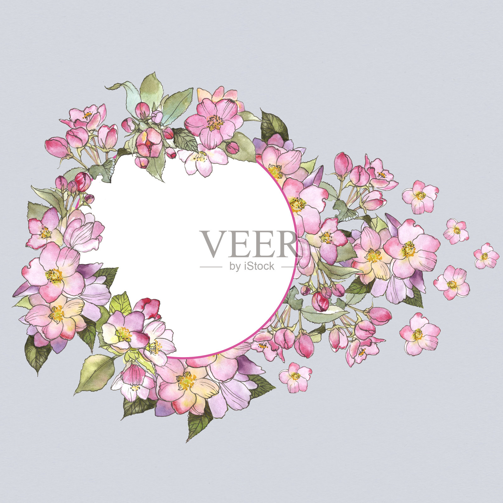 水彩画的花插画图片素材