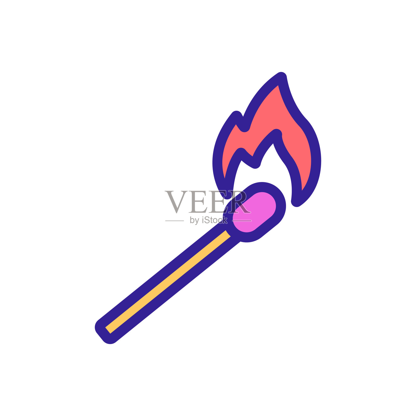 匹配的是燃烧图标矢量轮廓插图图标素材