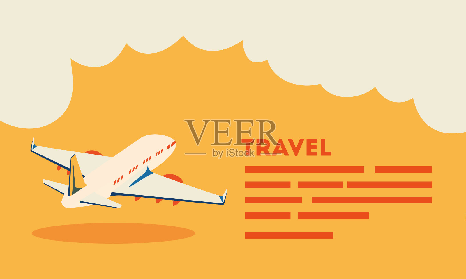 有飞机飞行的时间旅行海报插画图片素材
