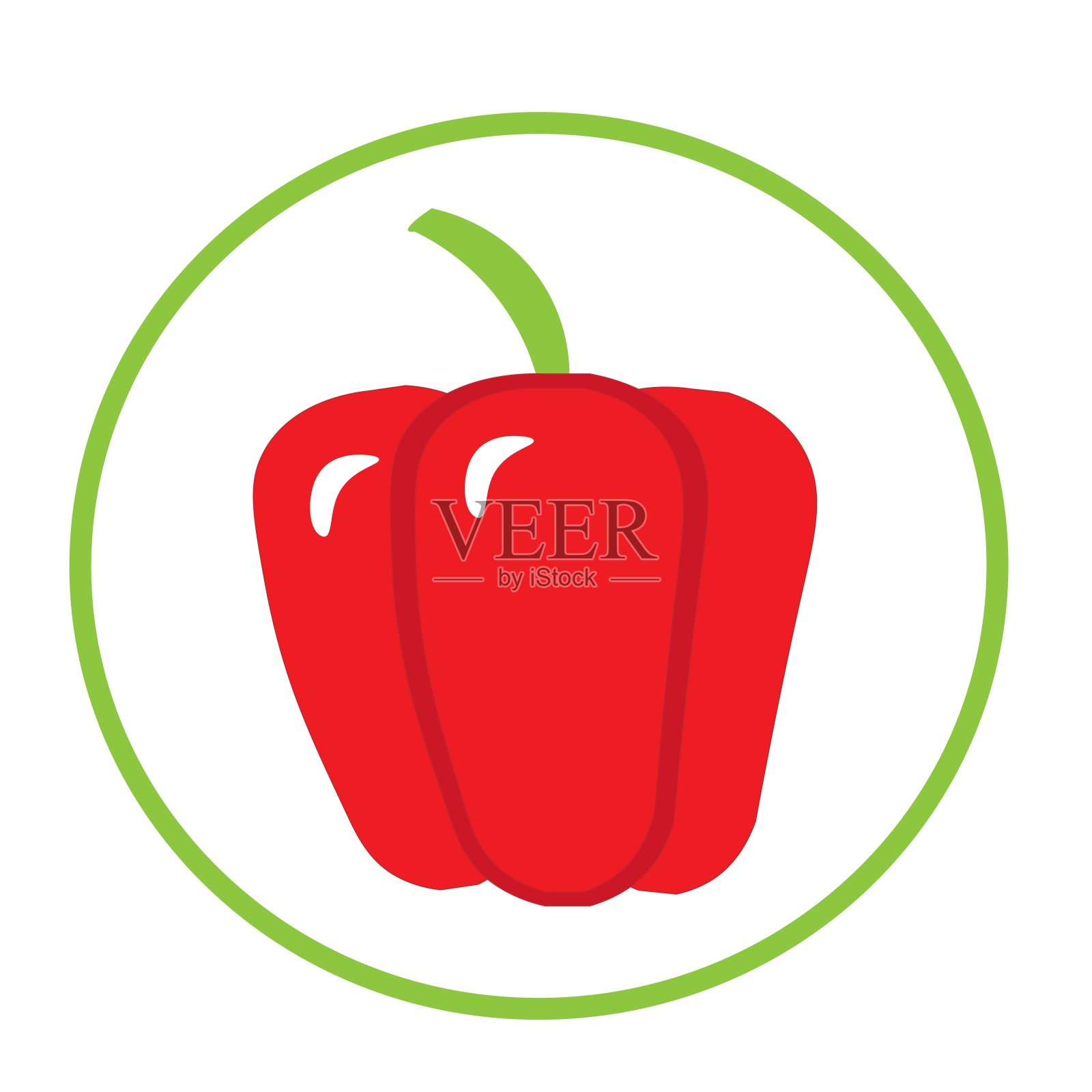 成熟、甜、多汁的红甜椒。夏季蔬菜。插画图片素材