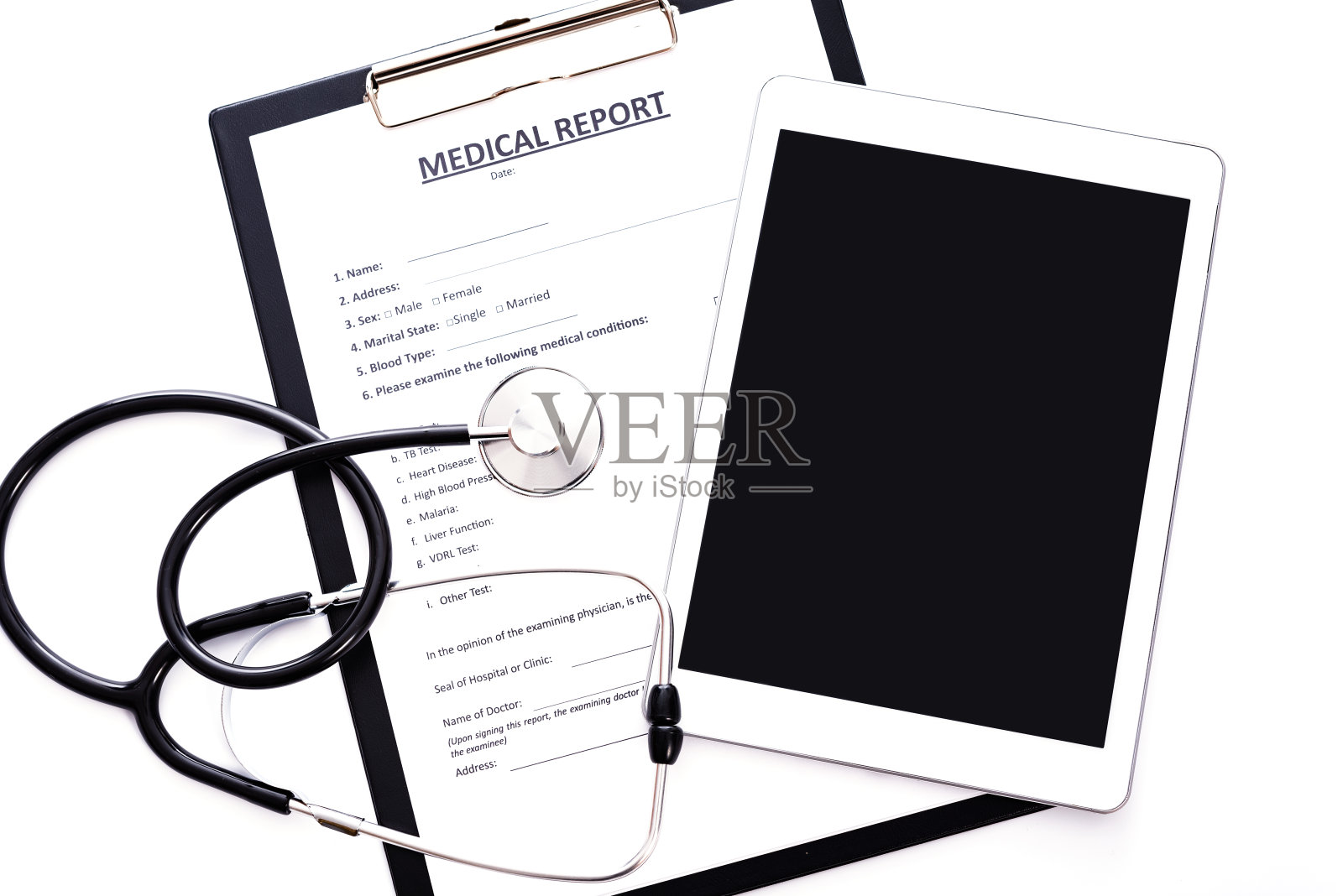 纸质和电子病历照片摄影图片