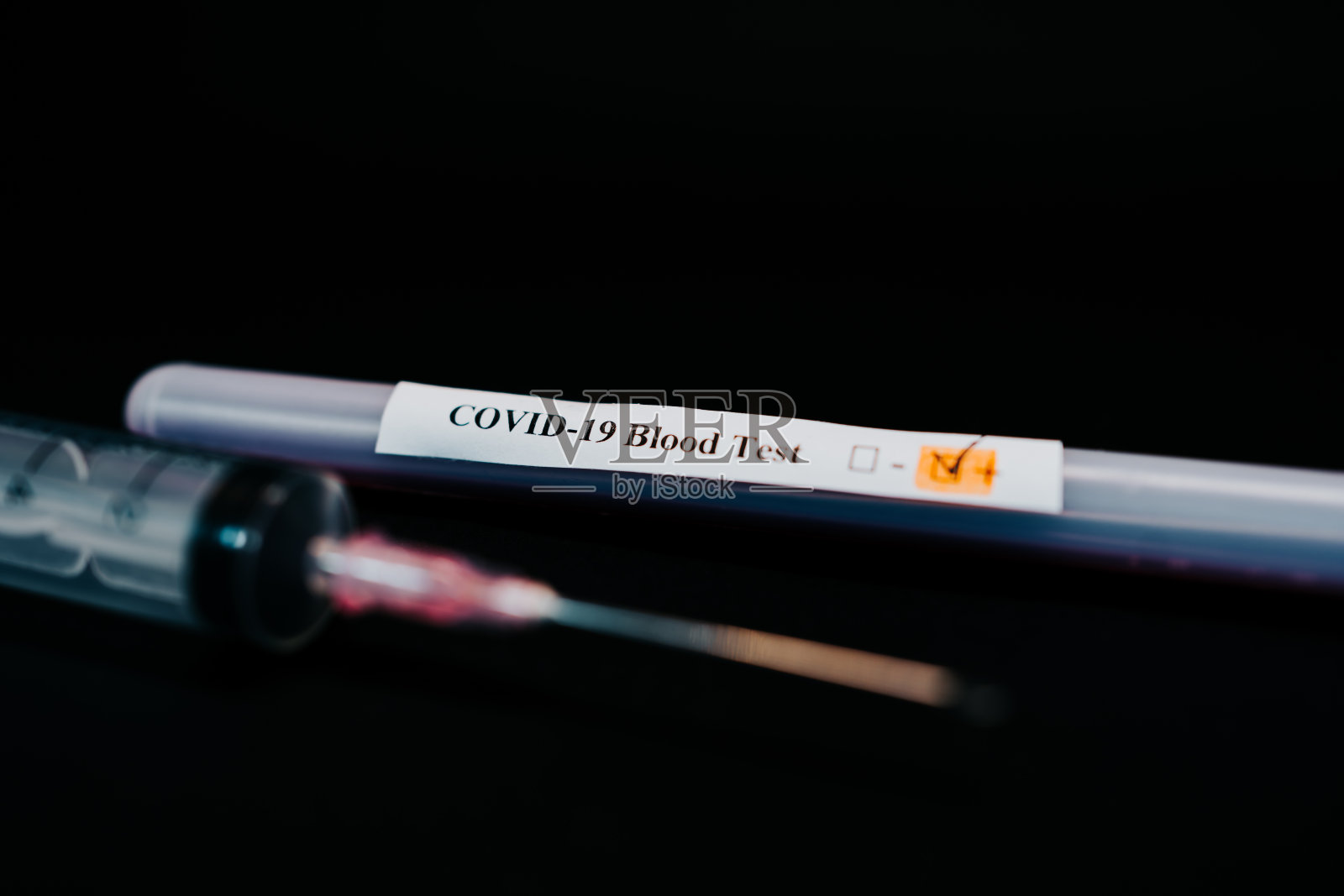 冠状病毒及注射药物检测结果照片摄影图片