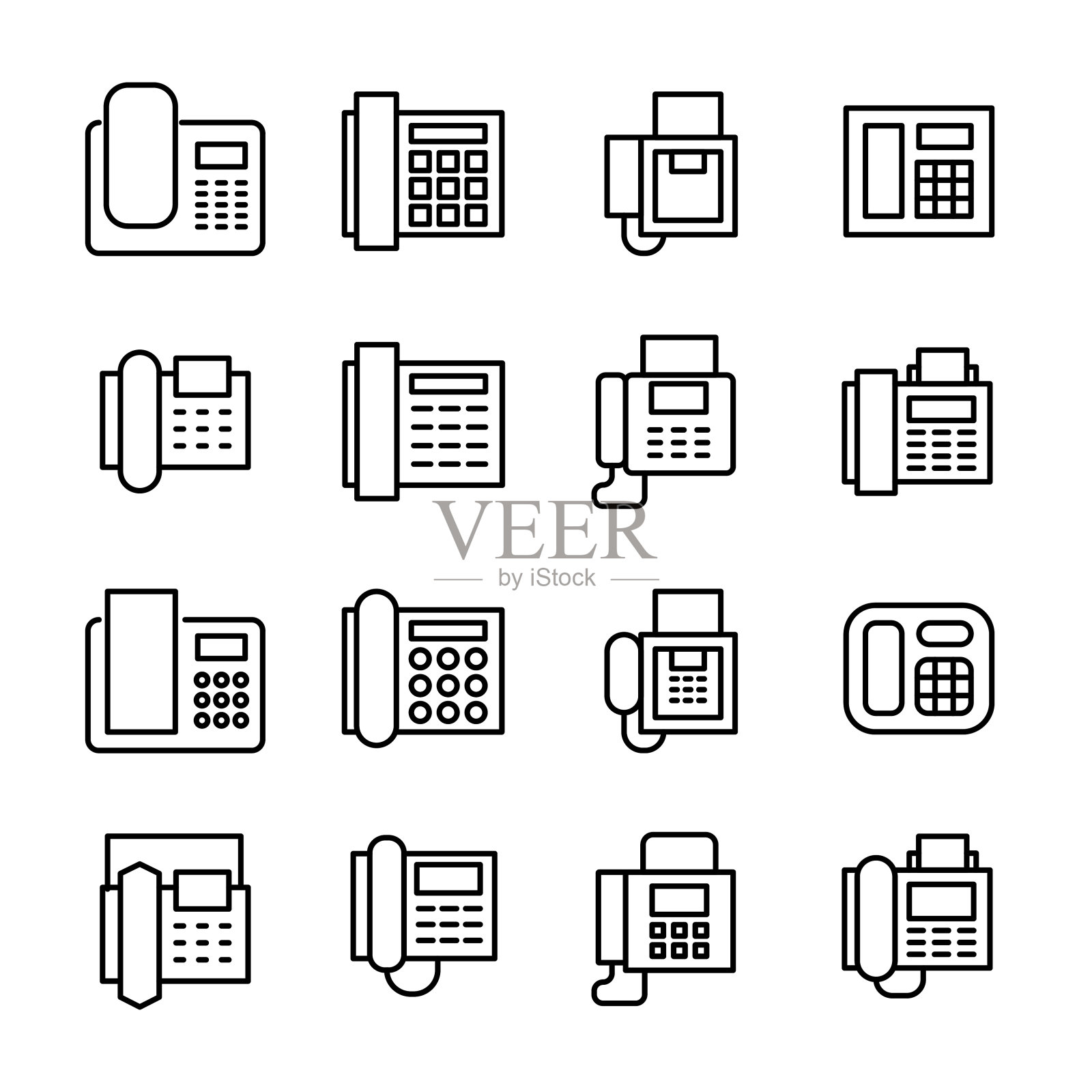 高级设置的传真线路图标。图标素材
