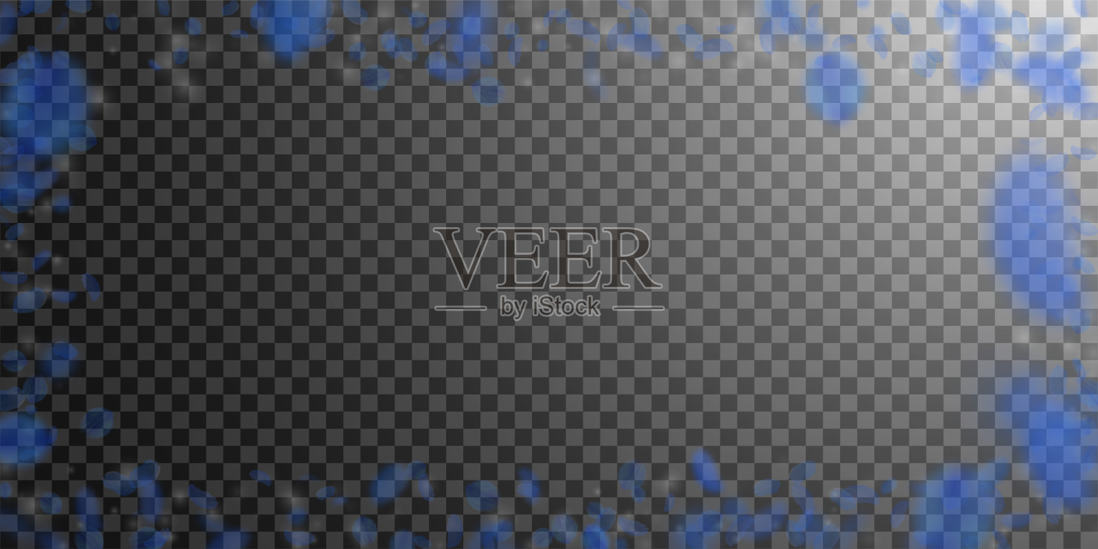 深蓝色的花瓣飘落。独特的罗马插画图片素材