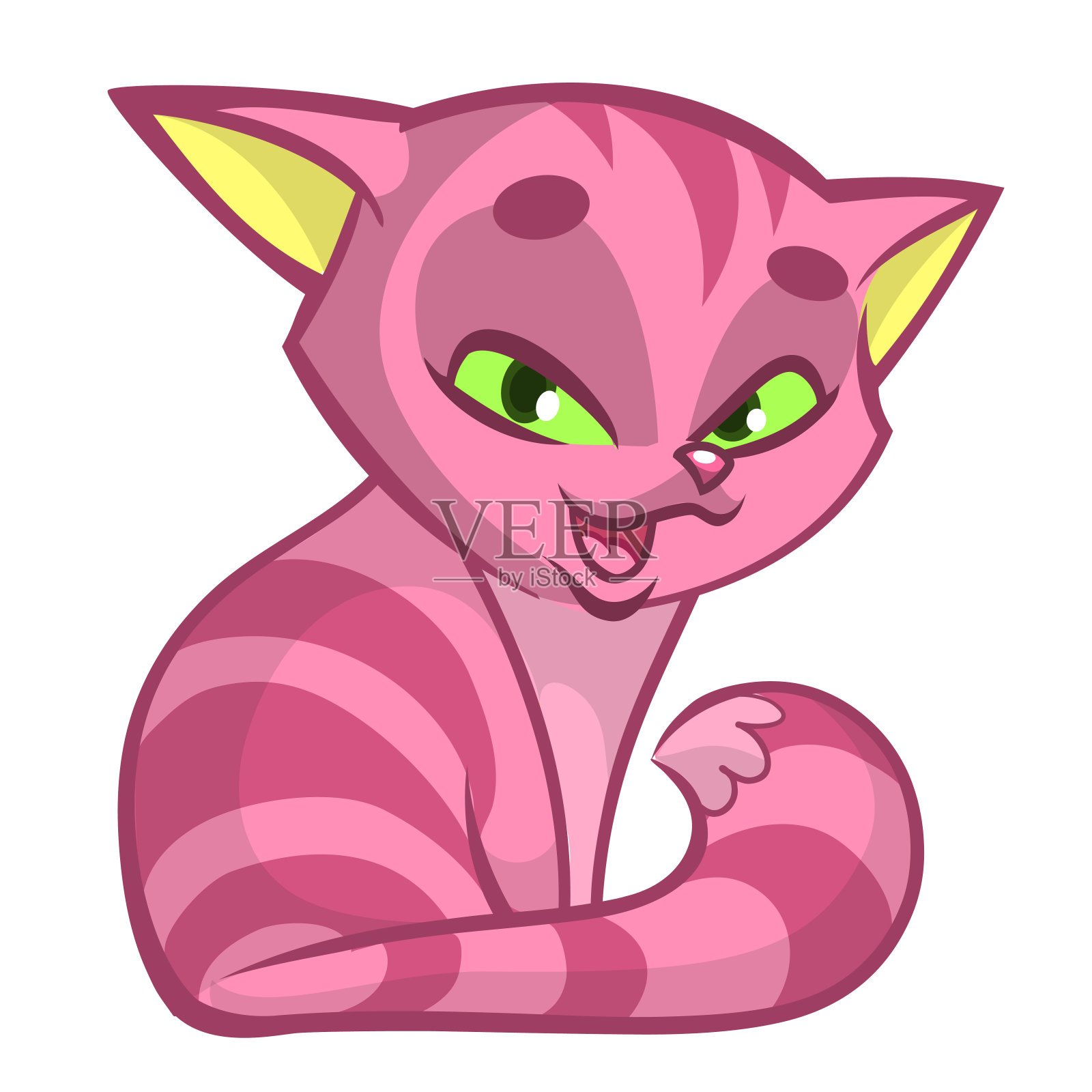 可爱和有趣的卡通猫。矢量图设计元素图片