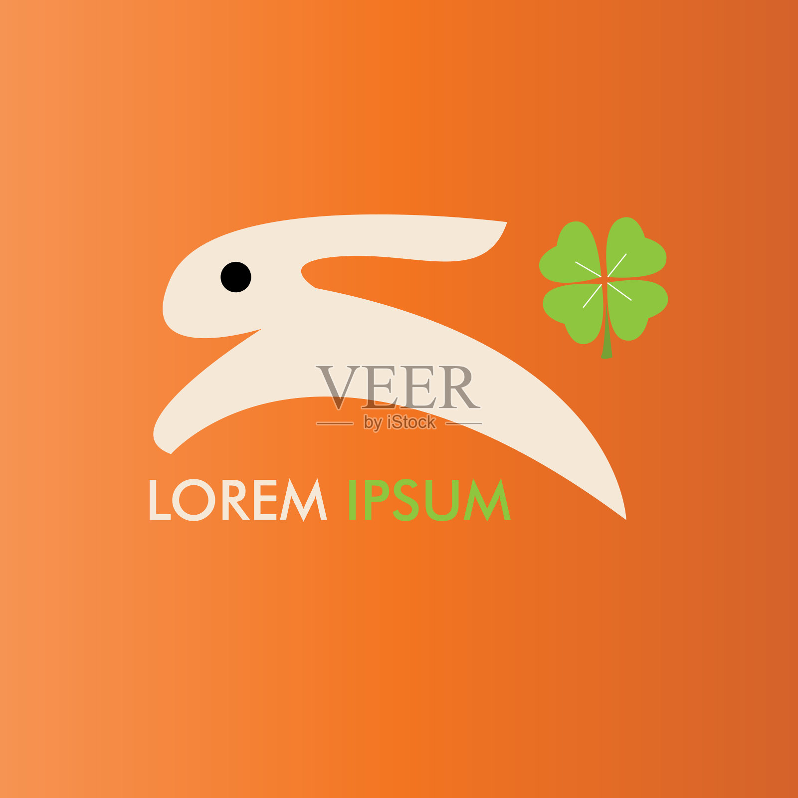 兔子标志矢量图标模板设计插画图片素材