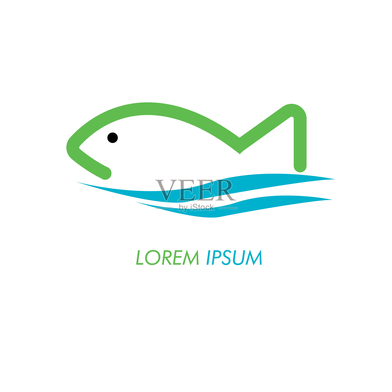 鱼抽象图标设计标志模板。鱼象征的设计。插画图片素材