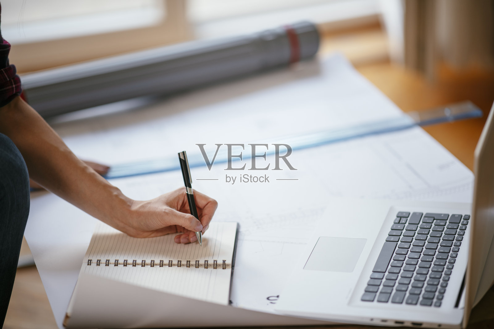 年轻女子在家里工作库存照片照片摄影图片