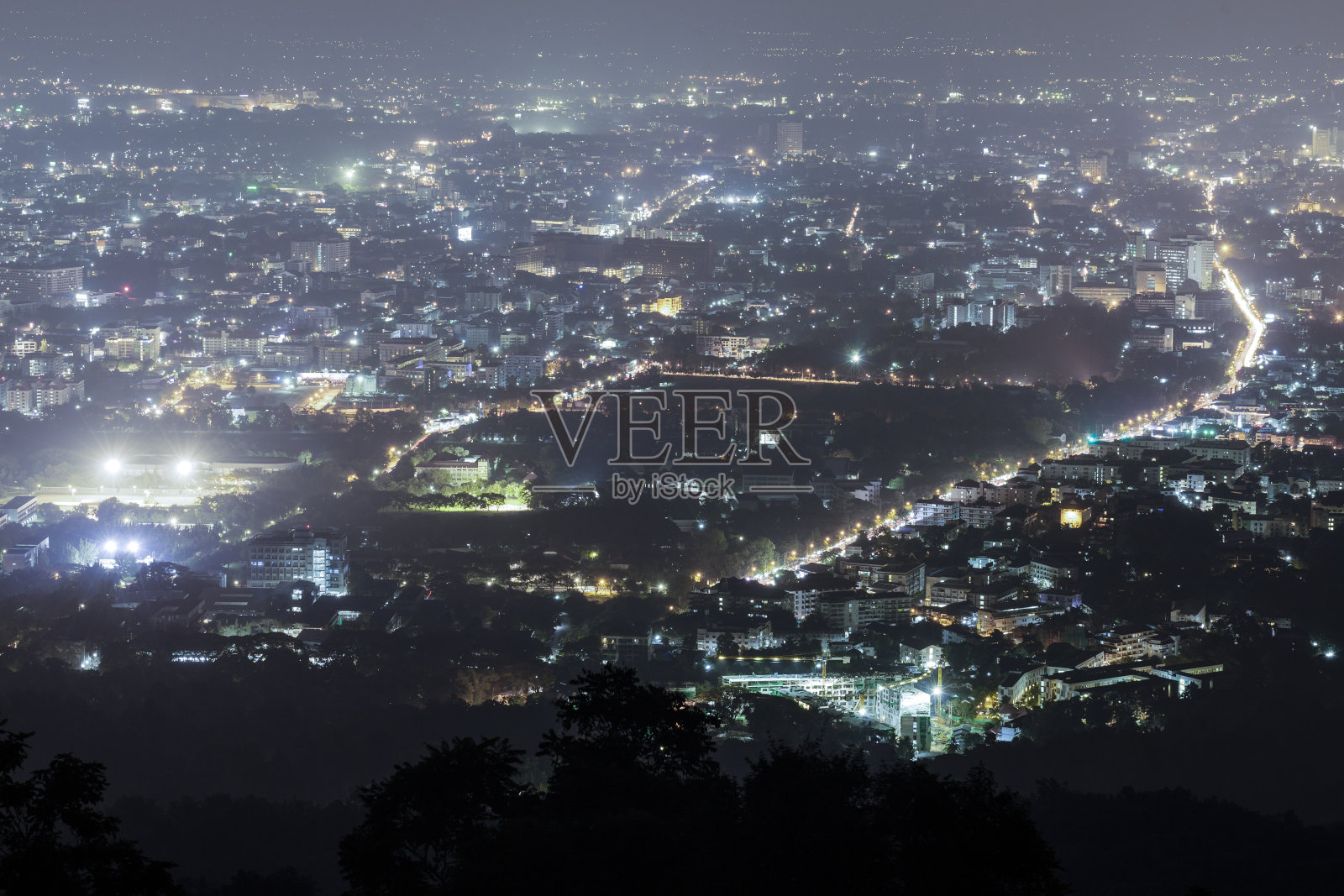 清迈夜景，泰国照片摄影图片