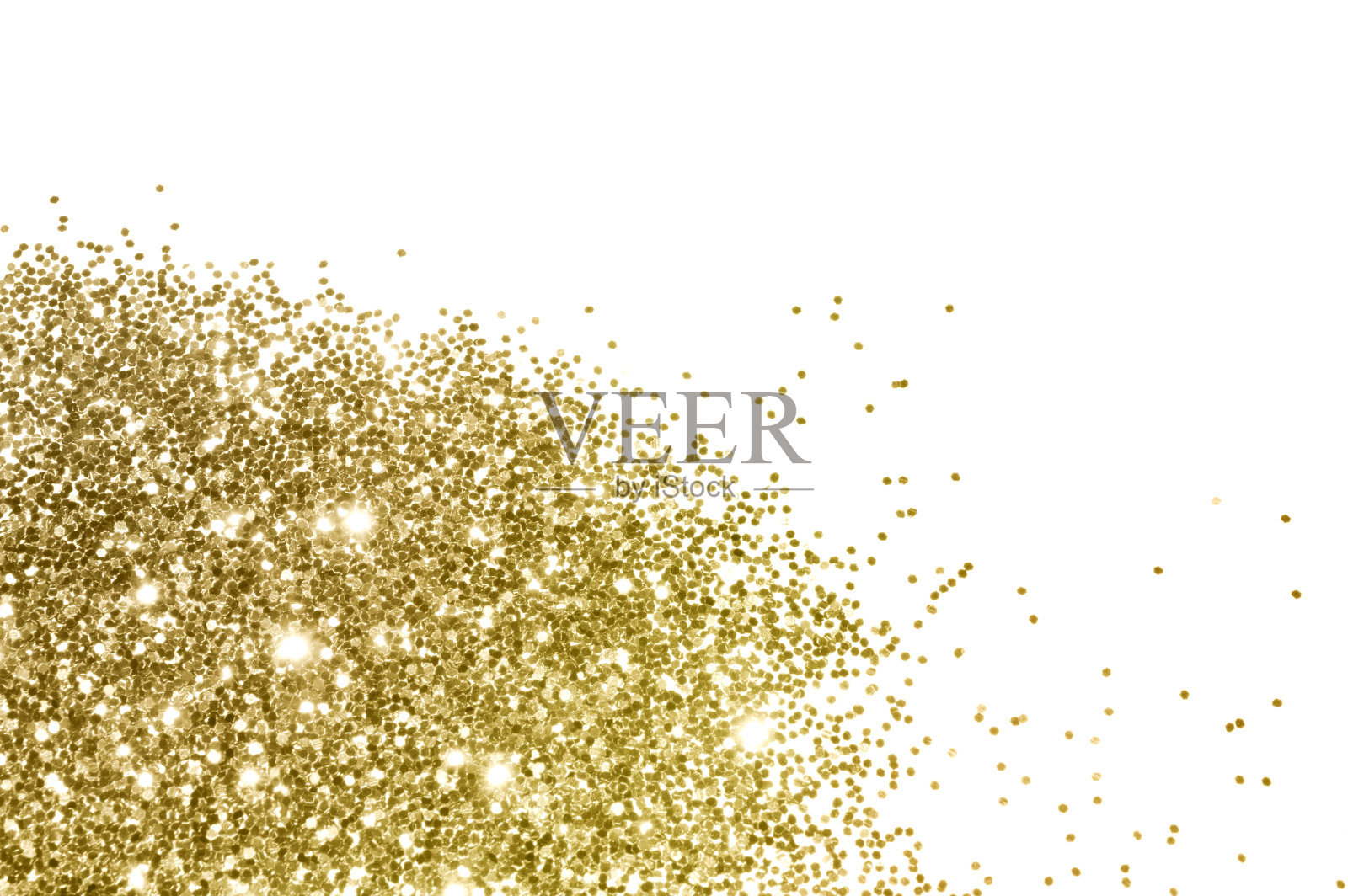 金色的闪光在白色的背景上闪闪发光照片摄影图片