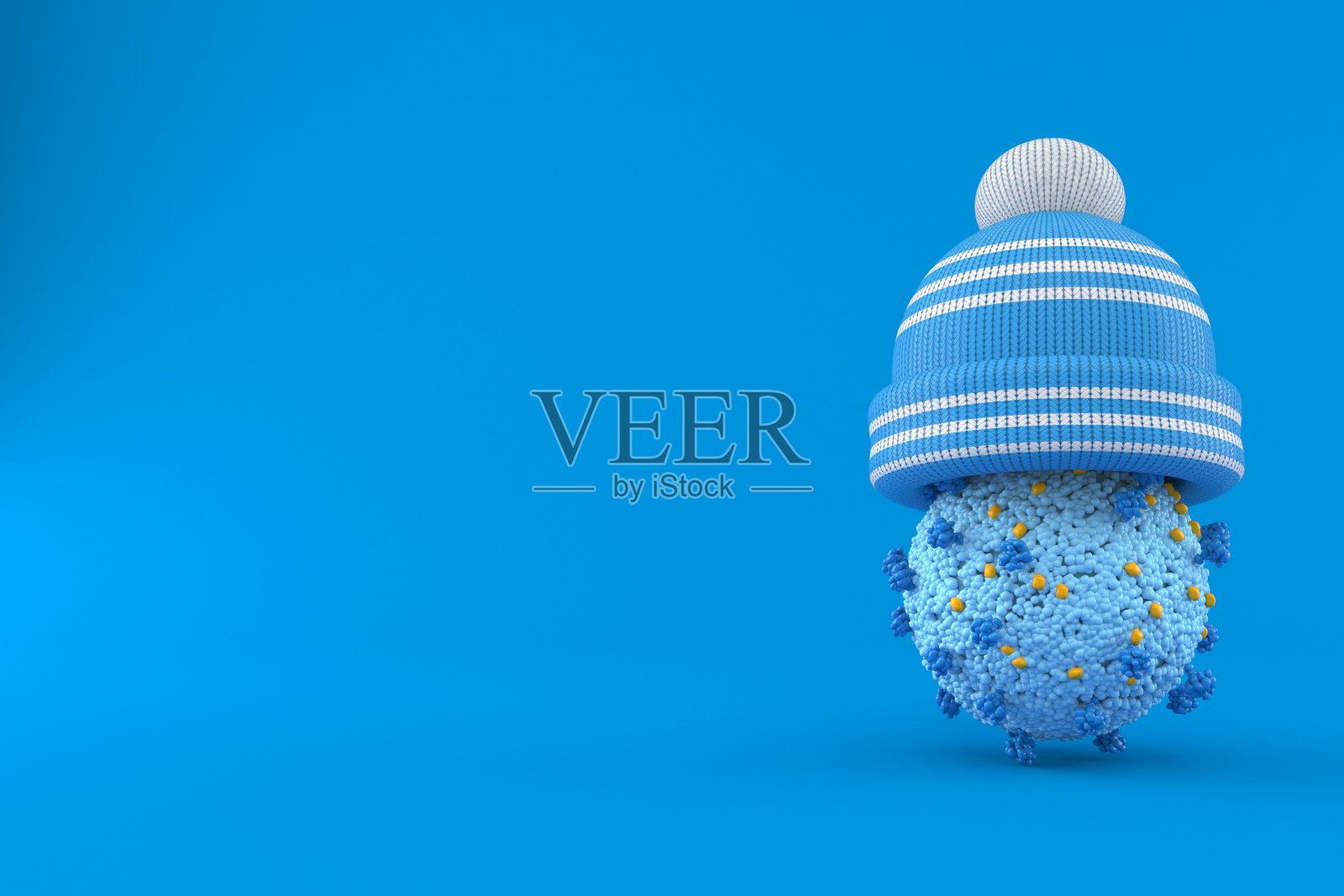 戴冬季帽子的病毒照片摄影图片