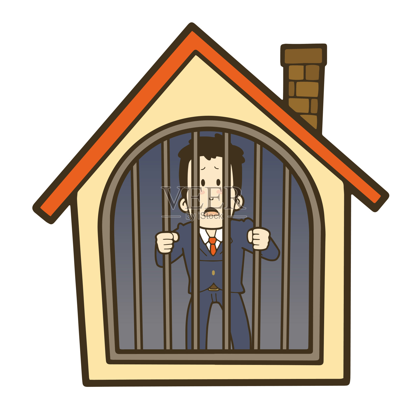 受限制外出的商务人士插画插画图片素材