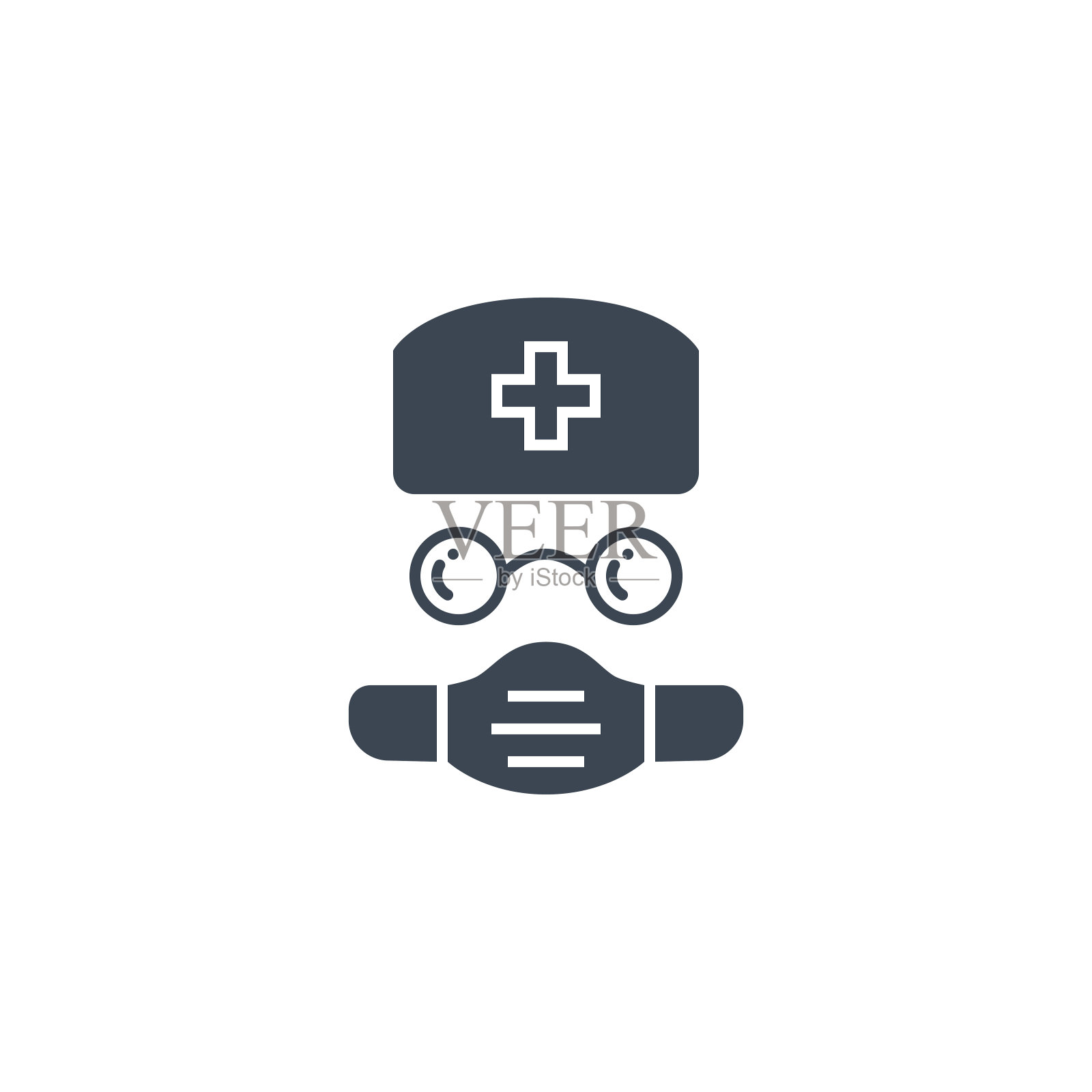 医生相关矢量字形图标。插画图片素材