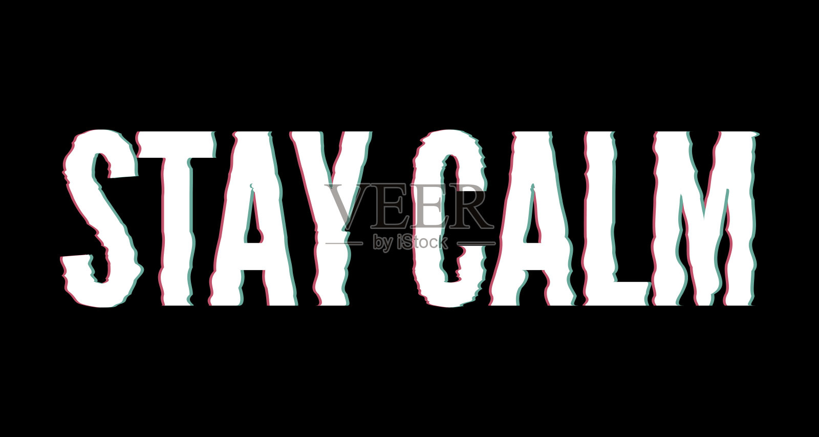 保持冷静的名片。手绘字体。墨水插图。现代的毛笔书法。孤立在白色背景上。手绘矢量艺术。插画图片素材