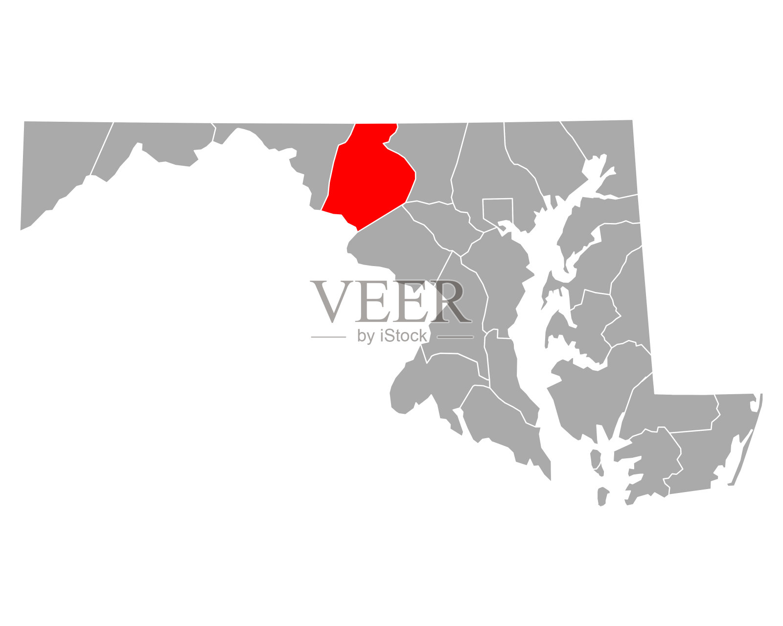 马里兰州弗雷德里克的地图插画图片素材