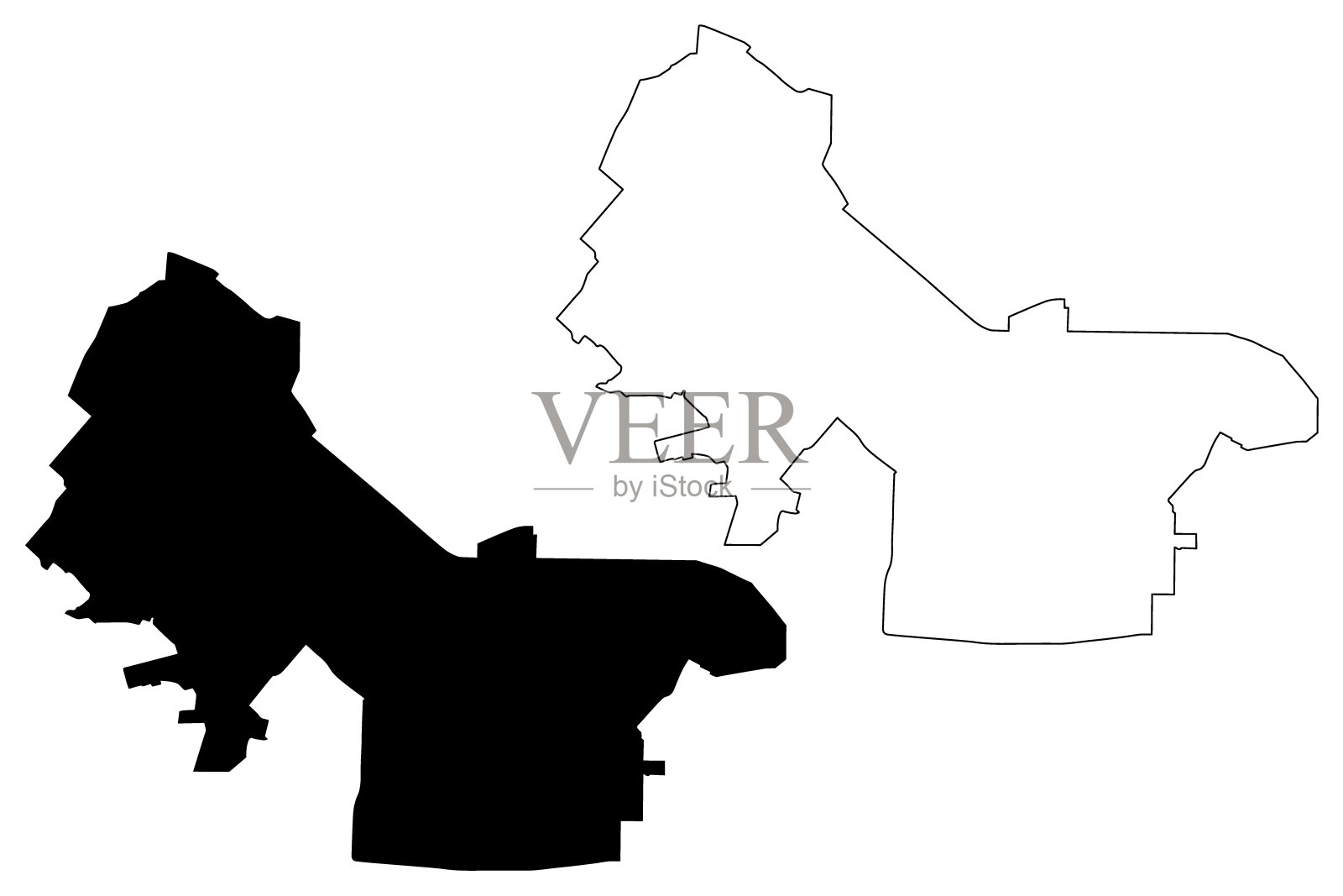 Nizhnekamsk城市地图插画图片素材